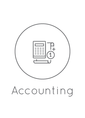 <u>Accounting</u><br/><br/>•Compliance<br/>•Bookkeeping<br/>•Accounting<br/>•Tax
