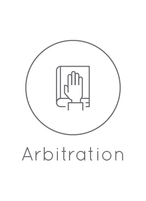 <u>Arbitration</u><br/><br/>•Impartial and final decision<br/>•Out-of-court resolution<br/>•Based on objective norms
